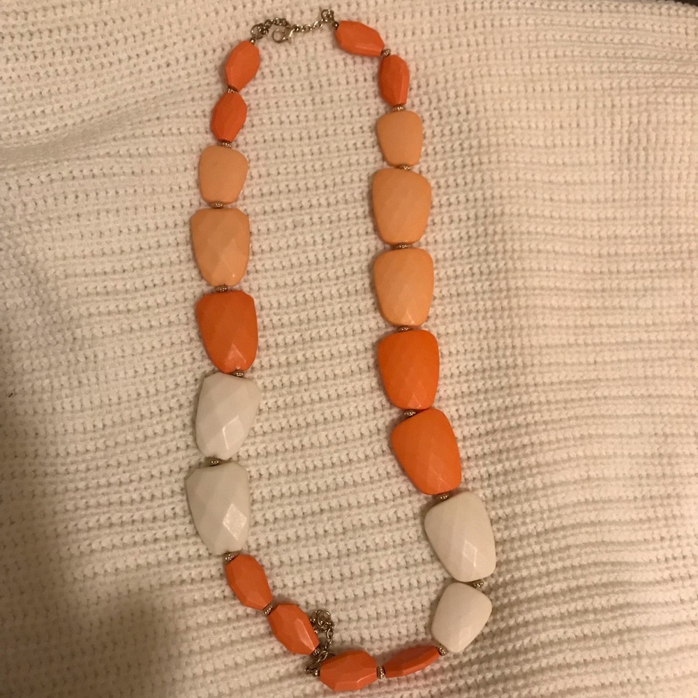 Orange and white necklace